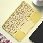 Clavier bluetooth sans fil rechargeable avec pav� tactile magn�tique compatible avec pc ipad et mac (jaune). ...