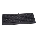 Clavier cherry strait - filaire - usb - noir - touches claires - qwerty