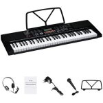 Clavier lectronique portable 61 touches avec cran lcd et casque pour dbutants