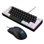Clavier filaire - changm - 61 touches - rgb programmable - r�tro�clair� - combo souris de jeu