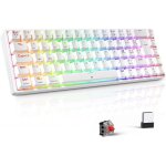 Clavier gamer m�canique sans fil rgb r�tro�clair� 65% tkl clavier gaming azerty avec bluetooth / 2. 4g ...