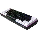 Clavier gaming azerty 60 poucent blanc et noir filaire rgb r�tro - �clair� mini clavier gamer ultra - ...