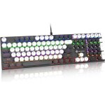 Clavier m�canique filaire usb 104 touches interrupteur rouge cache - touches rondes r�tro steampunk pour ...