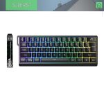 Clavier m�canique gamer 61 touches 3 en 1 (sans fil + filaire) - r�tro�clairage rgb compact et l�ger ...