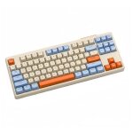 Clavier m�canique gaming 87 touches bluetooth sans fil 24ghz r�tro�clairage rgb pbt compact ergonomique ...