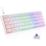 Clavier mecanique gaming azerty clavier gamer de jeu filaire 60% clavier mini led r�tro�clair� anti - ...