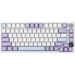 Clavier m�canique sans fil 75% - debsy - ajazz ak820 pro - �cran tft - blanc violet - rgb r�tro - �clair� ...