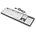Clavier noir basse vision clavier usb filaire de personnes ges avec touches blanches  gros caractres(noir ...