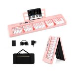 Clavier piano electronique pliable 61 touches costway - fonction midisplit - casquep�dale de sustain ...