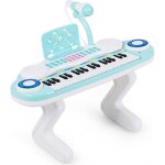 Clavier piano pour enfants  37 touches portable costway - lumire rythmique - microphone - pieds dtachables ...