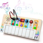 Clavier piano enfant - busy board montessori - led multicolores - jouet educatif - 3 ans et plus