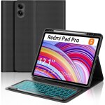 Clavier redmi pad pro 12. 1 / xiaomi poco pad 2024azerty fran�ais coque clavier r�tro�clair� 7 couleurs�tui ...