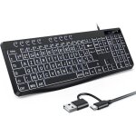 Clavier r�tro - �clair� azertyclavier filaire avec grande touches et pav� num�riquekeyboard facile � ...
