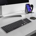 Clavier sans fil ultra - mince bluetooth clavier azerty rechargeable � pleine taille pour pcios android ...