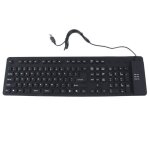 Clavier souple souple en silicone portable et étanche pour ordinateur portable 109 touchesnoir Clavier souple souple en silicone portable et étanche pour ordinateur portable 109 touchesnoir