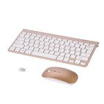 Clavier et souris sans fil - ashata - kit clavier et souris - 24 ghz - ergonomique - or Clavier et souris sans fil - ashata - kit clavier et souris - 24 ghz - ergonomique - or