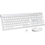 Clavier souris sans fil - iclever - 24ghz - clavier silencieux azerty - rechargeable usb - c - blanc ...
