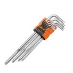 Clés allen jeu de clés 9pcs métrique matériau cr - v tête de torx antirouille Clés allen jeu de clés 9pcs métrique matériau cr - v tête de torx antirouille