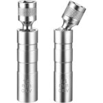 Clé à bougie - universelle - 14mm et 16mm - acier au chrome vanadium - douille magnétique - tête pivotante ... Clé à bougie - universelle - 14mm et 16mm - acier au chrome vanadium - douille magnétique - tête pivotante ...