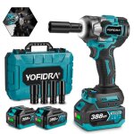 Cl� � chocs sans fil 1 / 2 pouce - yofidra - yofidra - moteur sans balais - 800 nm - 2x3000mah