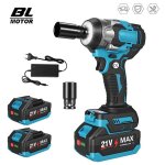 Cl� � chocs sans fil 21v 1200nm 1 / 2 6700rpm 5 vitesses r�glables cl� � chocs �lectrique avec 2 batteries ...