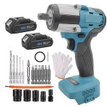 Cl� � chocs visseuse � choc sans fil 18v 450 nm 3200 tr / min kit avec 2x batterie li - ion 5. 5ah compatible ...