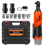 Cl� � cliquet �lectrique 12v moteur brush� 3 / 8? t�te carr�e 40 n. m 7 douilles + 2 batteries + gants ...