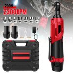 Cl� � cliquet sans fil 12v 3 / 8 jeu de cl�s � cliquet �lectrique avec couple 200 nm 2 batteries 7 prises ...