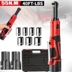 Cl� � cliquet sans fil 18v 55 nm 550 tr / min avec 2 batteries de 20 mah 7 prises led cliquet �lectrique ...