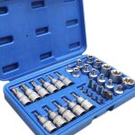 Cl�s � douille torx - arebos - 34 pi�ces - coffret en plastique - usage professionnel et priv�