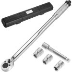 Cl dynamomtrique 1 / 2 46 cm (28 - 210 nm) cliquet carr reversible + rallonge 1 / 2 125 cm + 3 douilles ...