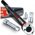 Cl dynamomtrique 3 / 8 10 - 140 nm - noir - pour autos camion motos - avec tui de rangement et accessoires ...