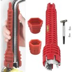 Cl robinet lavabo - outil dinstallation  double tte pour tuyau deau - cl  molette multifonction