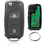 Cl� t�l�commande vierge pour volkswagen seat skoda 1jo959753ct 2 boutons id48