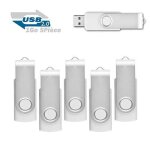 Cl� usb 1 go stockage m�moire flash rotation disque cle usb 2. 0 - lot de 5 (blanc)