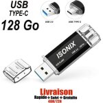 Cl� usb 128 go type c 2 en 1 usb otg pendrive pour samsung huawei - noir