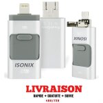 Cl usb 64 go 3 en 1 compatible ios / android pour apple iphone x / 8 / 7 / 6 / 5 samsung / ipad / macbook ...