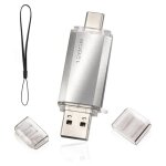 Cl� usb c 128gb 2 - en - 1 dual connector otg 128gb type c metal flash pour smartphone / tv / pc macbook ...