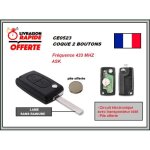 Cl� vierge ref 0523 avec �lectronique pour peugeot 407 et citroen c4c5