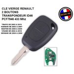 Cl vierge transpondeur id46 pcf7946 433 mhz lame ne73 renault trafic master kangoo vivaro interstar ...