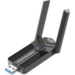 Cl� wifi 6 ax1800 usb 3. 0 adaptateur bi - bande 1201mbps 5ghz + 574mbps 2. 4ghz antennes 5dbi wpa3 windows ...