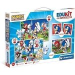 Clementoni - edukit - sonic - coffret apprentissage 4 en 1 - 2 puzzles 1 m�mo 1 jeu de 6 cubes - fabriqu� ...