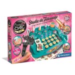 Clementoni - studio de tatouage temporaires pour enfant - kit complet - pochoirs peintures corps et transfert ...