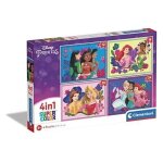 Puzzle - clementoni - supercolor 4 in 1 - disney princess - 4 puzzles - 12  24 pices - multicolore
