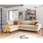 Clever - canap� dangle gauche - 5 places - convertible avec coffre et t�ti�res - en tissu - beige