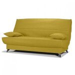 Clic clac tissu jaune matelas bultex® epaisseur 14 cm - harold - 130x190 cm - ferme - convertible - coffre ... Clic clac tissu jaune matelas bultex® epaisseur 14 cm - harold - 130x190 cm - ferme - convertible - coffre ...
