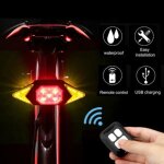 Clignotants de feu arrière de vélo - télécommande sans fil - rechargeable - 5 modes - usb - rouge Clignotants de feu arrière de vélo - télécommande sans fil - rechargeable - 5 modes - usb - rouge