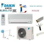 Pret a poser climatisation daikin 2000w r32 reversible ftxf20b + kit de pose 5 metres + support mural ...