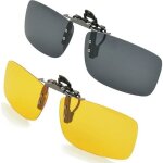 Clip solaire clip solaire polarisant pour lunettes unisexe lot de deux clips incluant la vision nocturne ...