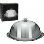 Cloche avec assiette - inox - diam�tre 26 cm - couleur gris - design �l�gant - r�sistant � la chaleur ...